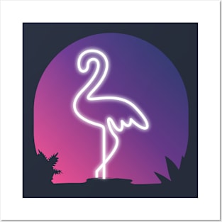 Neon Flamingo Posters and Art